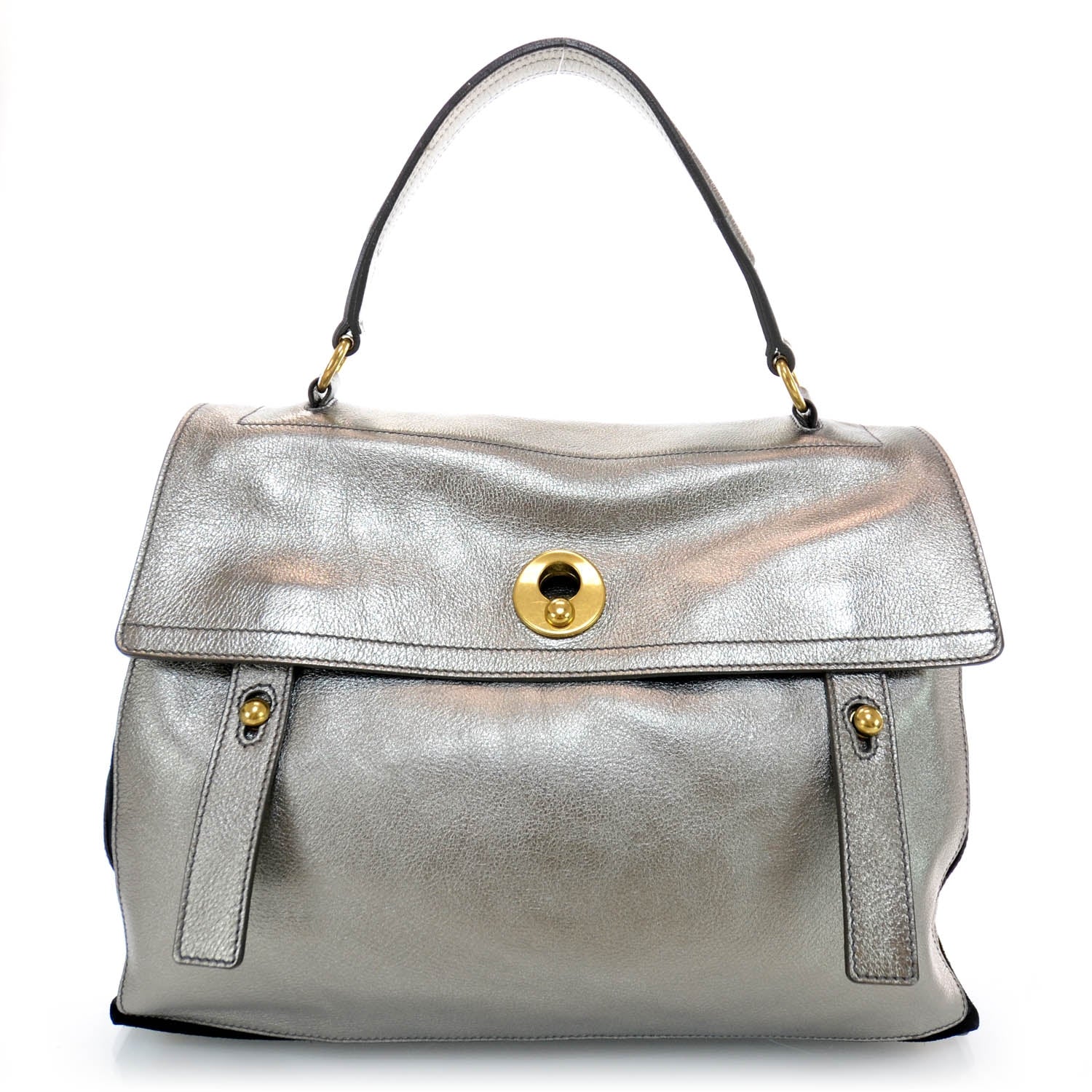Saint Laurent Leather Large Muse Two Silver 1 of 7