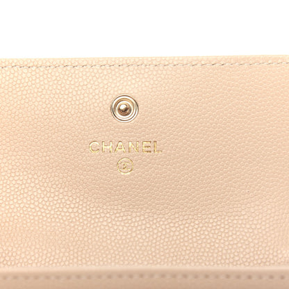 Chanel Caviar Pearl Quilted Coco Candy Flap Card Holder Beige 7 of 9