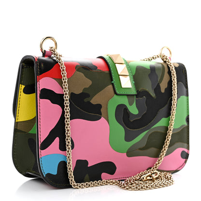 Valentino Garavani Nappa Canvas Camouflage Medium Glam Lock Rockstud Flap Multicolor 3 of 12