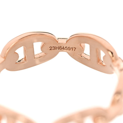 Hermes 18K Rose Gold PM Chaine d'Ancre Enchainee Ring 56/7.5 4 of 7