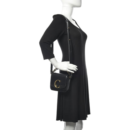 Chloe Shiny Calfskin Suede Mini C Double Carry Black 2 of 12