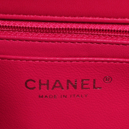Chanel Lambskin Quilted Mini Rectangular Flap Dark Pink 7 of 9