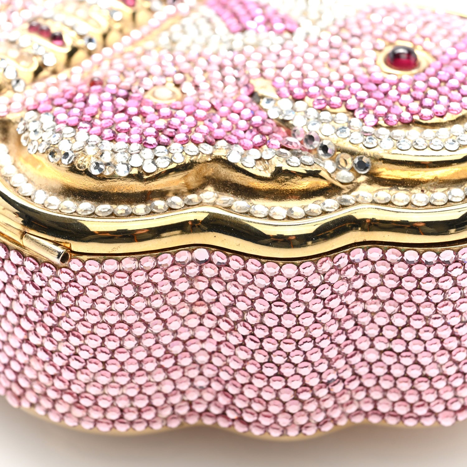 Judith Leiber Crystal Butterfly Celestrina Minaudiere Clutch Gold Pink 10 of 10