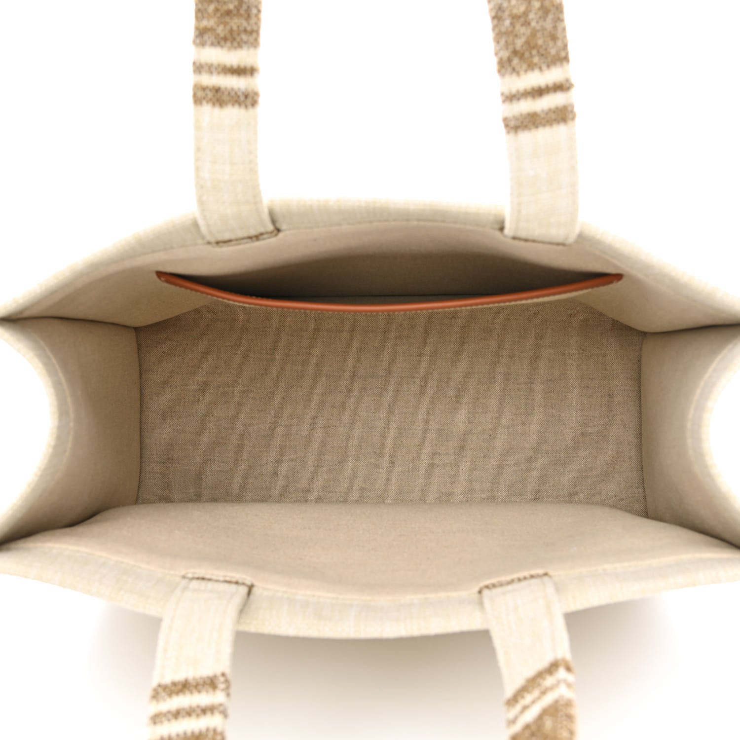 Celine Canvas Calfskin Jacquard Cabas Tobacco Tan 5 of 12