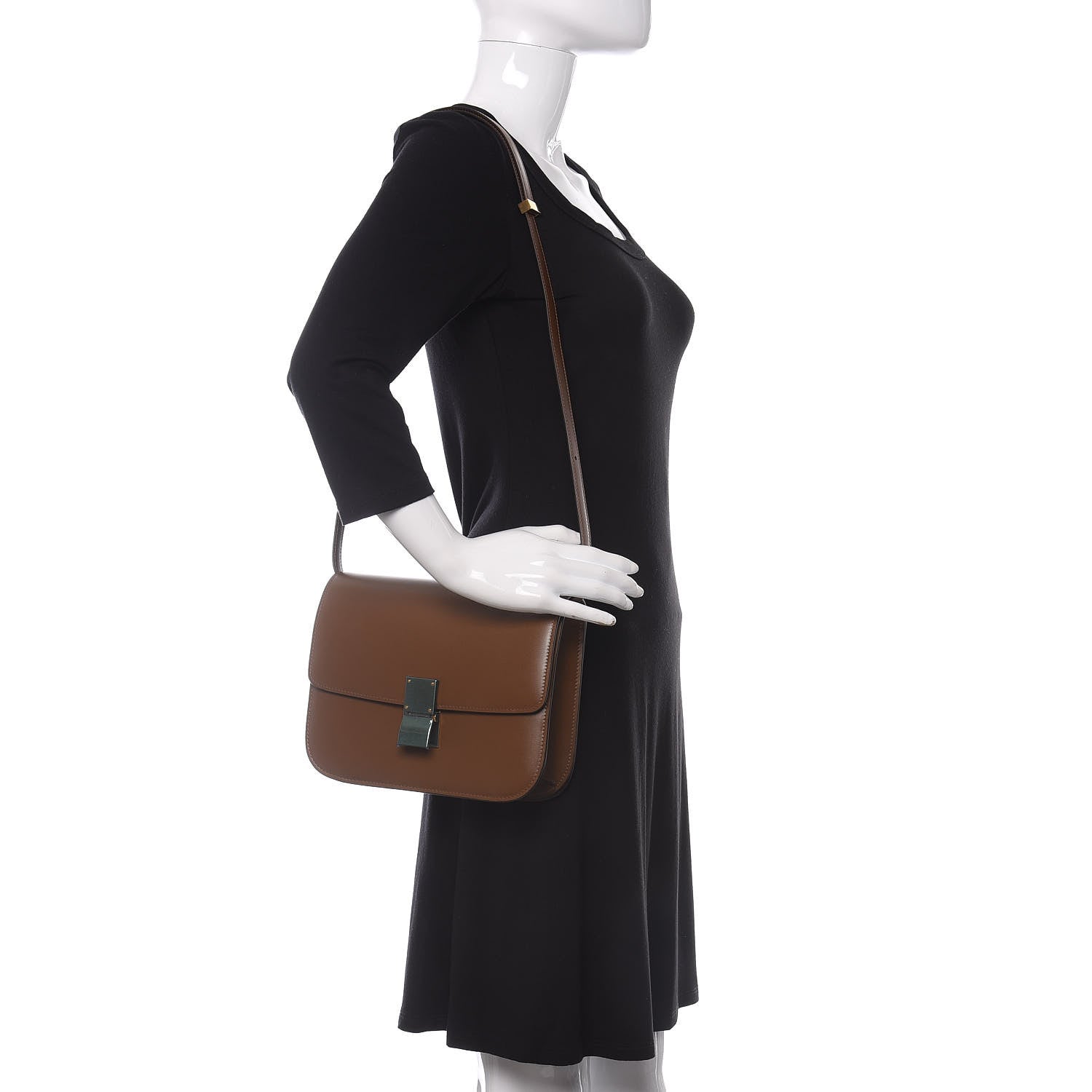 Celine Box Calfskin Medium Classic Box Flap Bag Camel 2 of 11