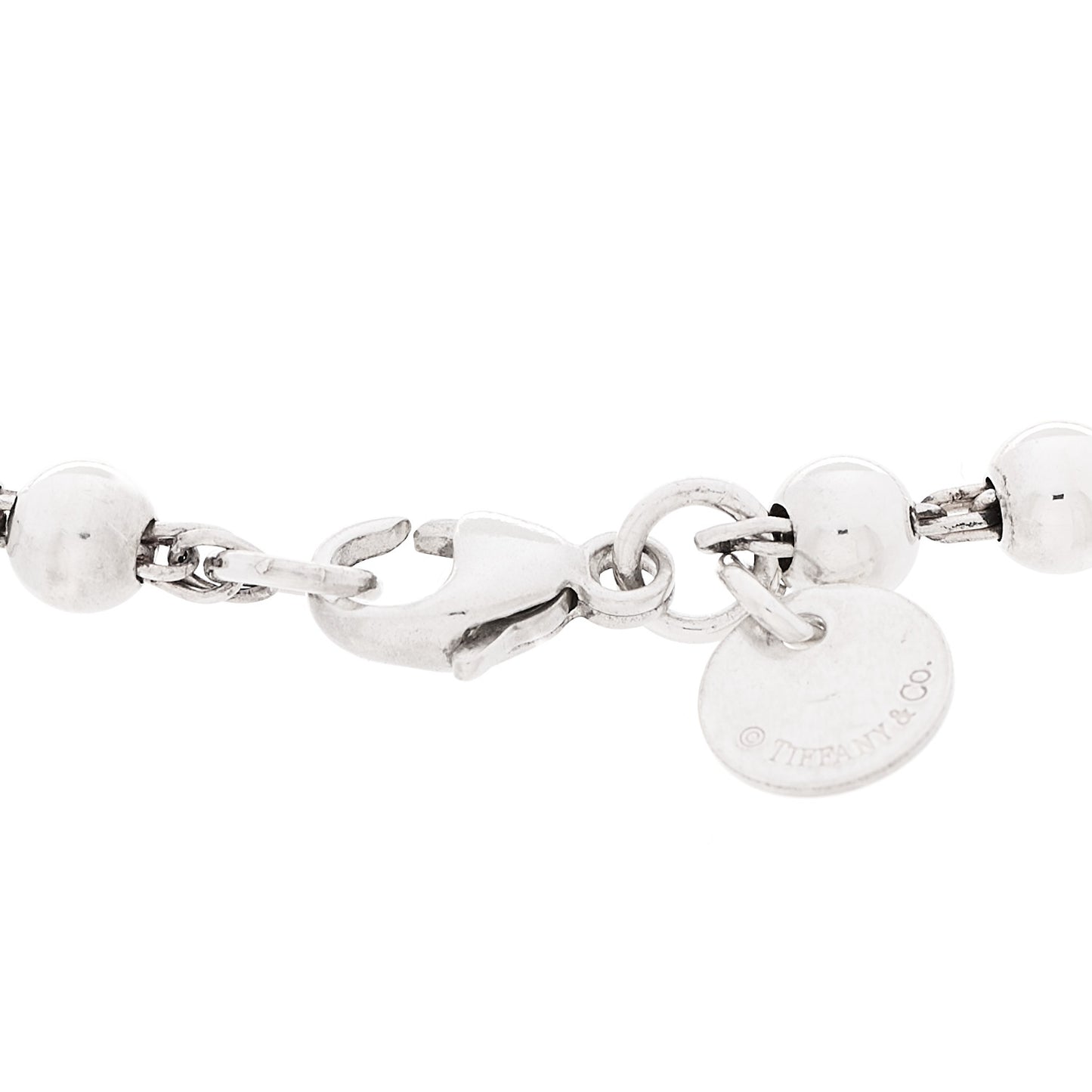 Sterling Silver Enamel 4mm Return to Tiffany Heart Tag Bead Bracelet Pink