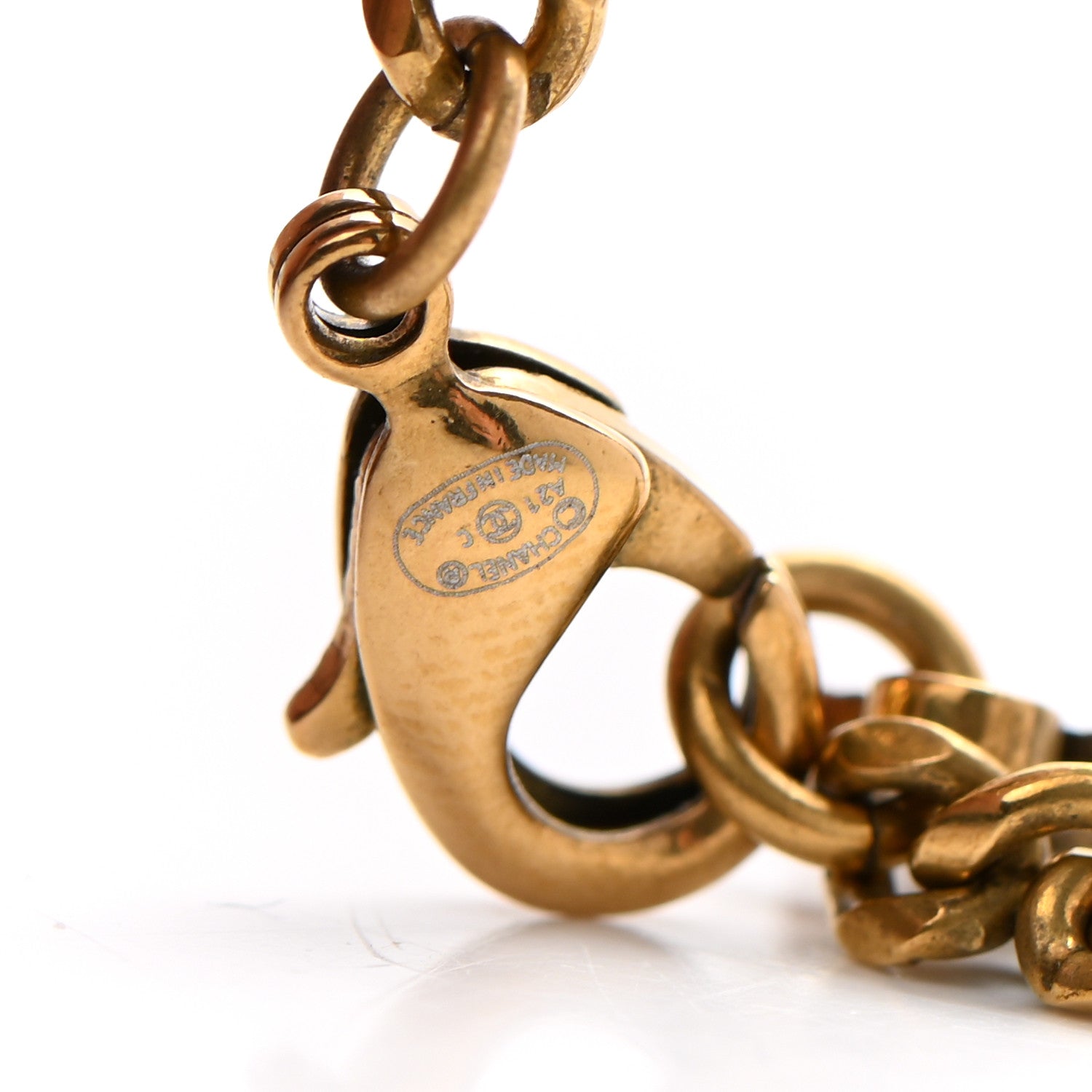 Chanel Crystal CC Pendant Necklace Gold 5 of 5