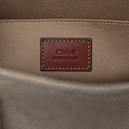 Chloe Cotton Calfskin Medium Woody Ribbon Tote White Brown 6 of 10