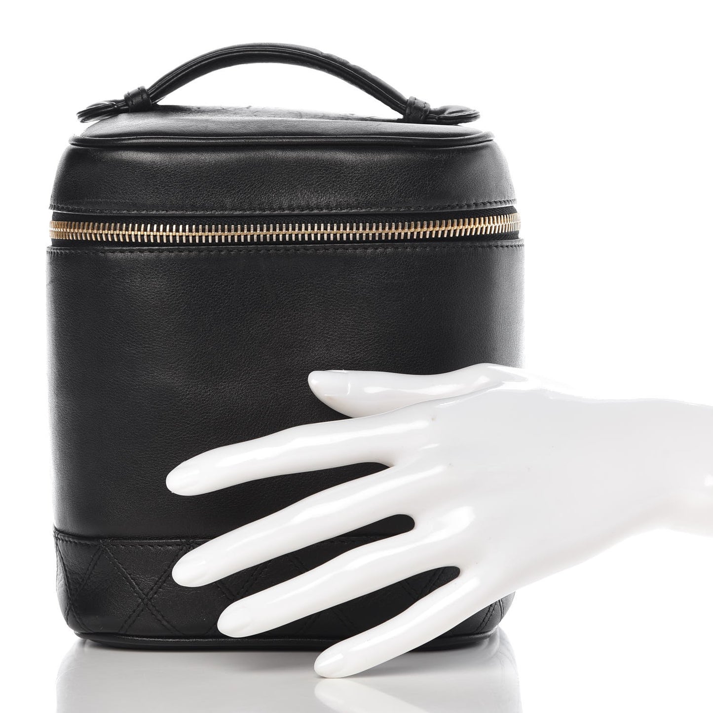 Lambskin Vanity Cosmetic Case Black