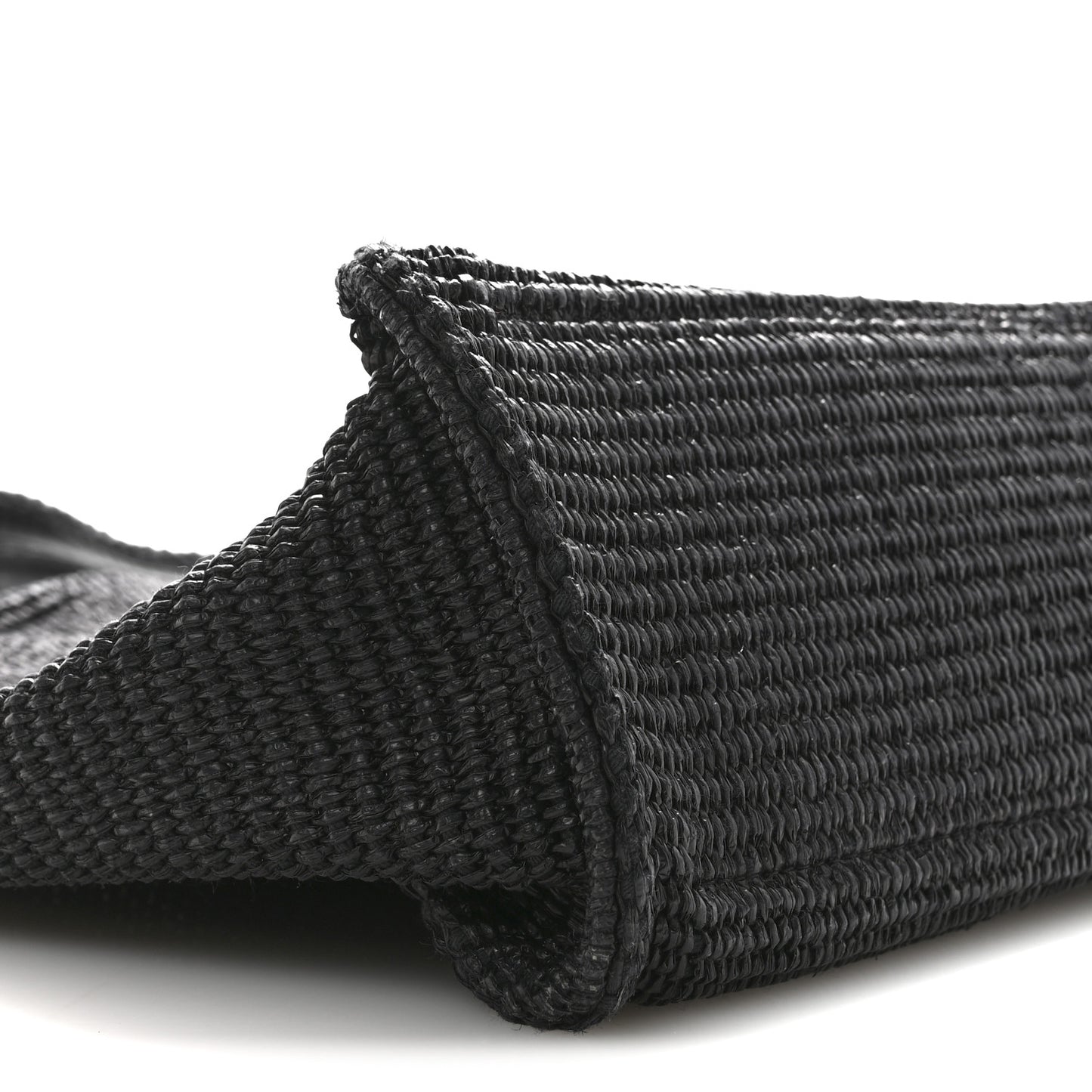 Raffia Large G Shopping Tote Black