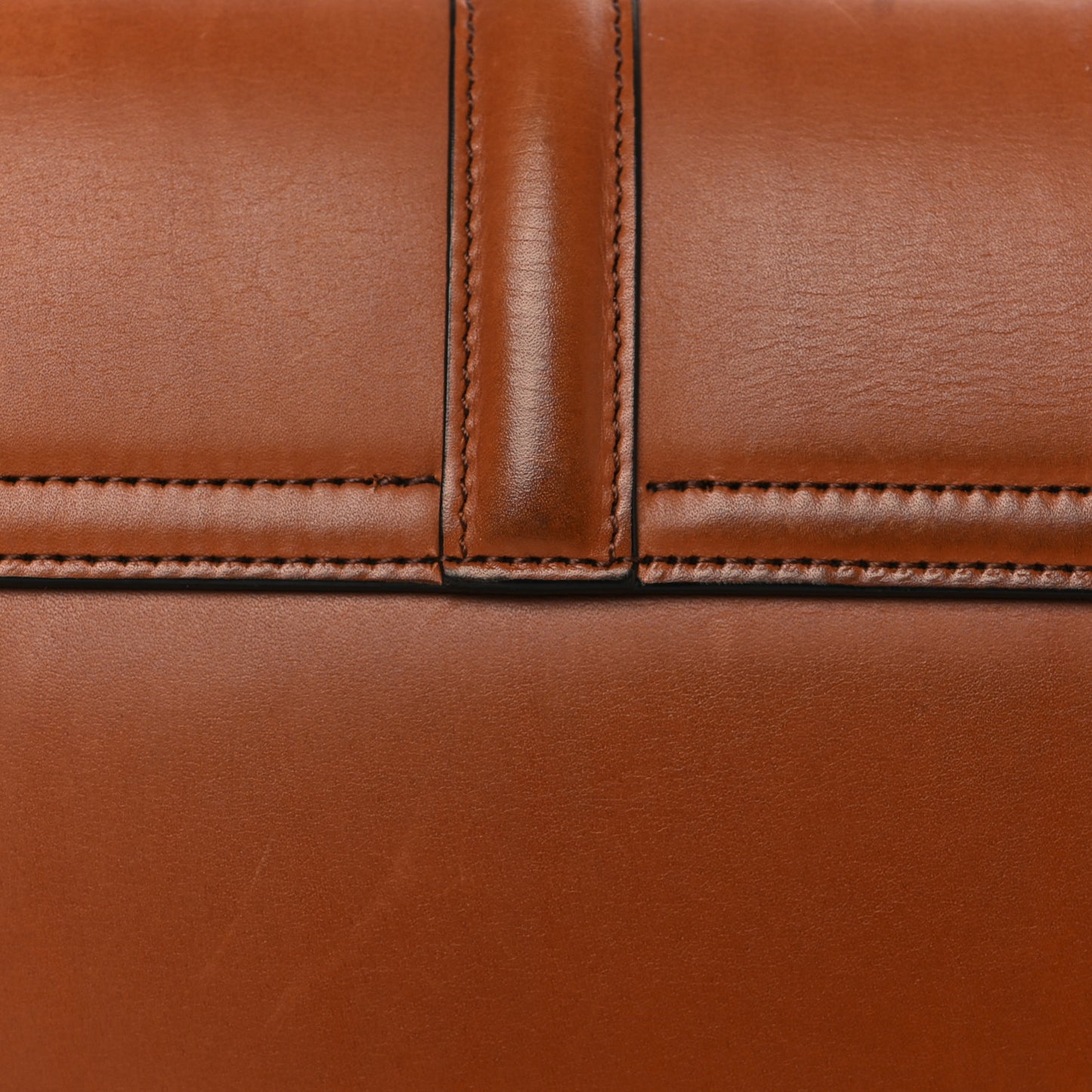 Satinated Calfskin Medium 16 Top Handle Bag Tan