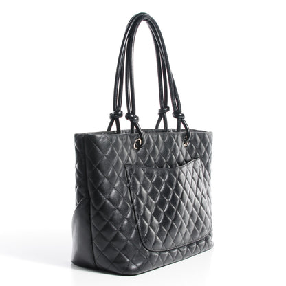 Chanel Calfskin Quilted Large Cambon Tote Black White 3 of 7