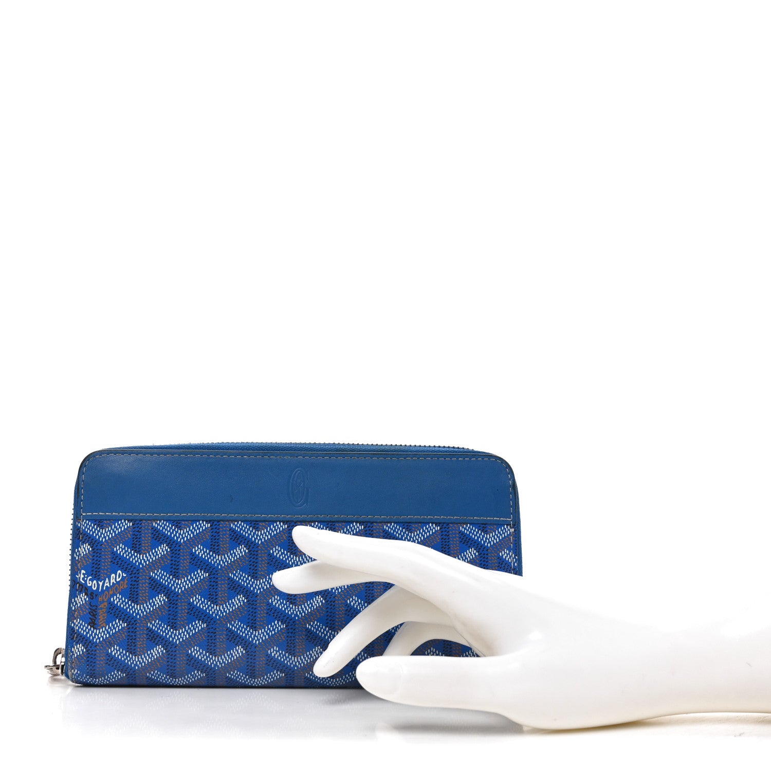 Goyard Goyardine Matignon Zip Around GM Wallet Sky Blue 2 of 8