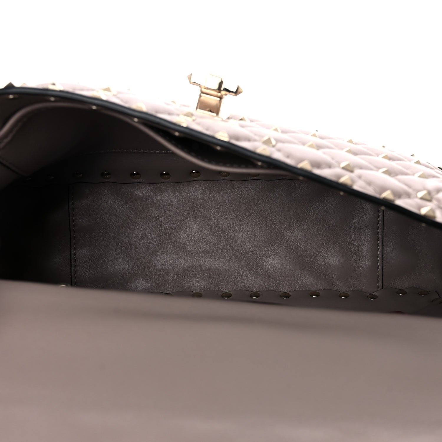 Valentino Garavani Lambskin Medium Rockstud Spike Shoulder Bag Poudre 4 of 10
