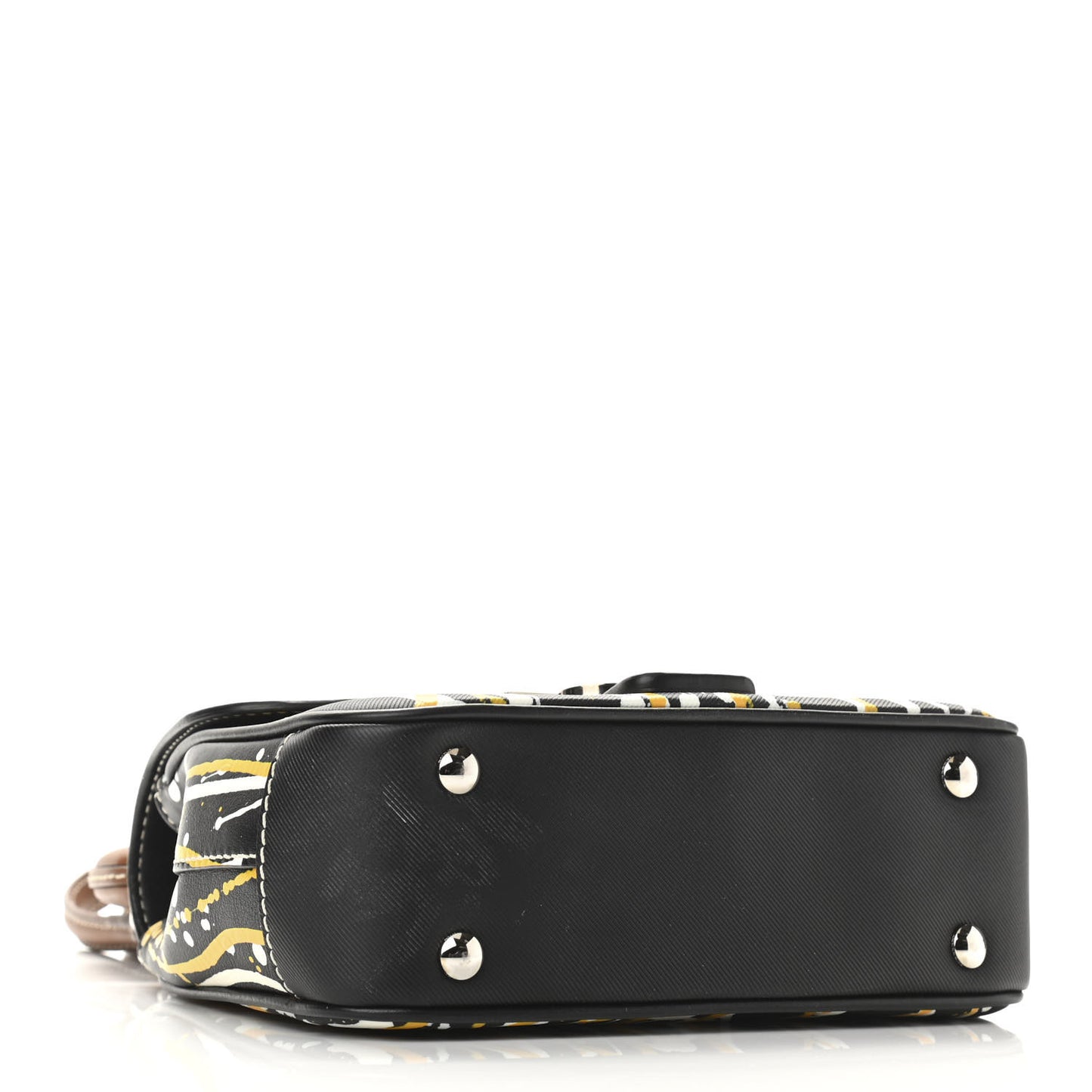 Trench Calfskin Splash Print Small DK88 Top Handle Bag Black