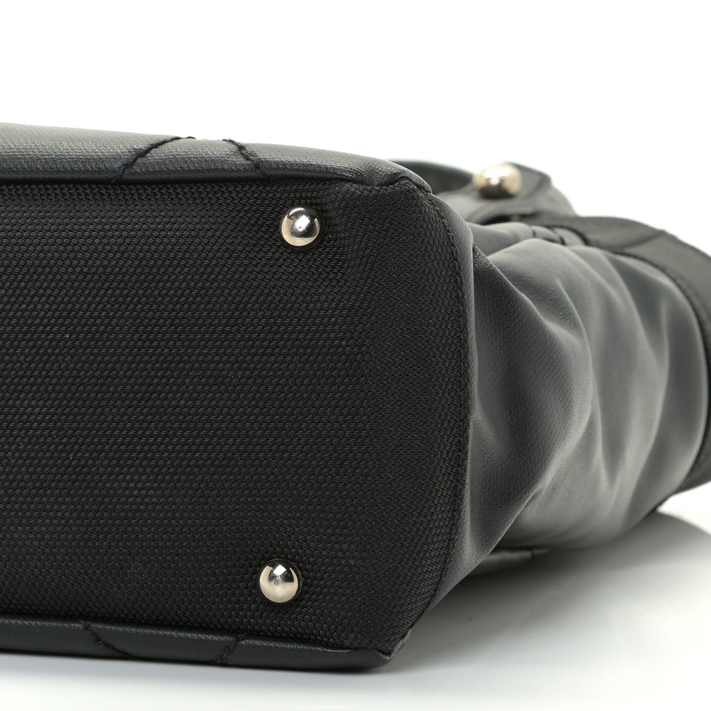 Coated Canvas Quilted Small Paris Biarritz Tote Black
