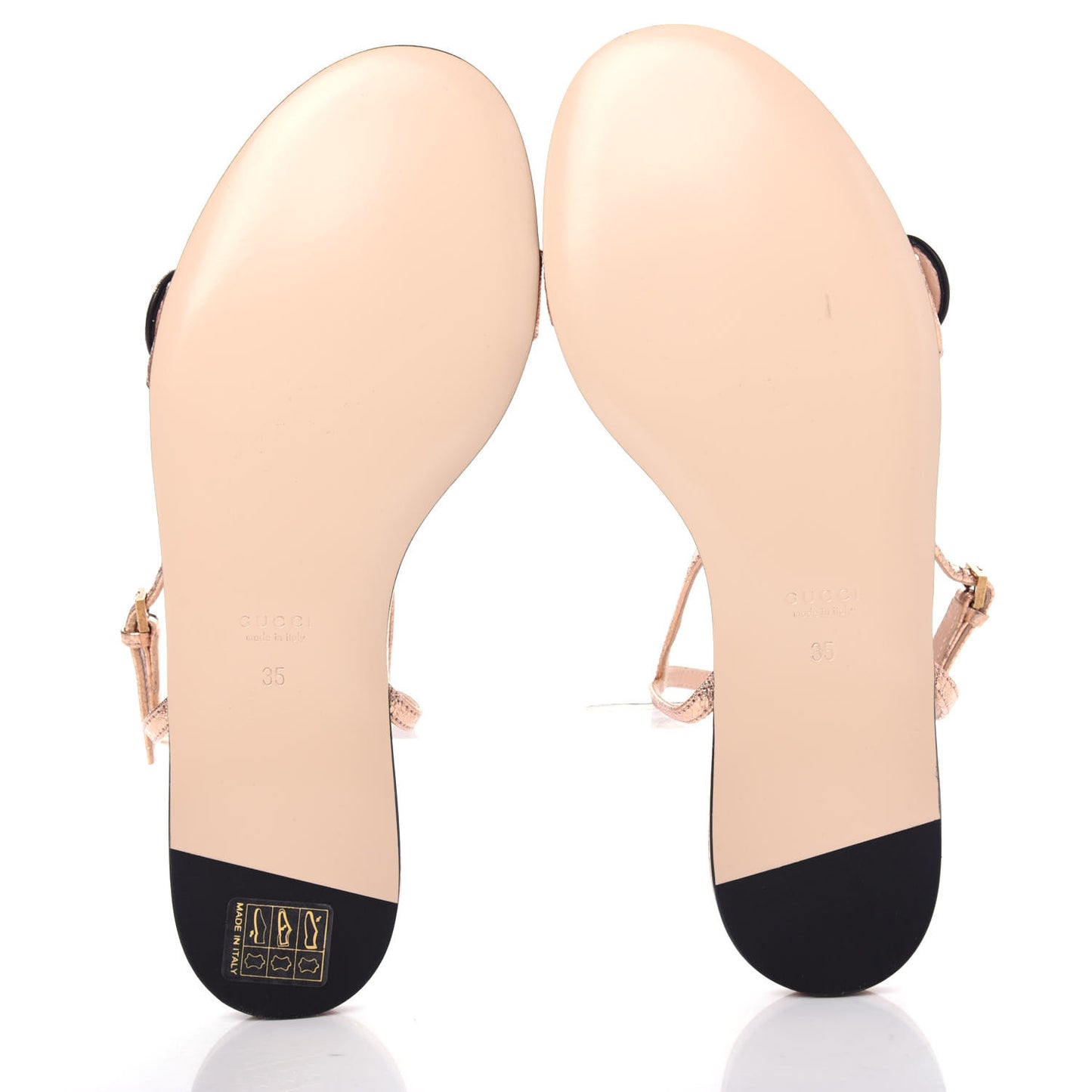 Galassia GG Marmont Ankle Wrap Flat Sandals 35 Salmone