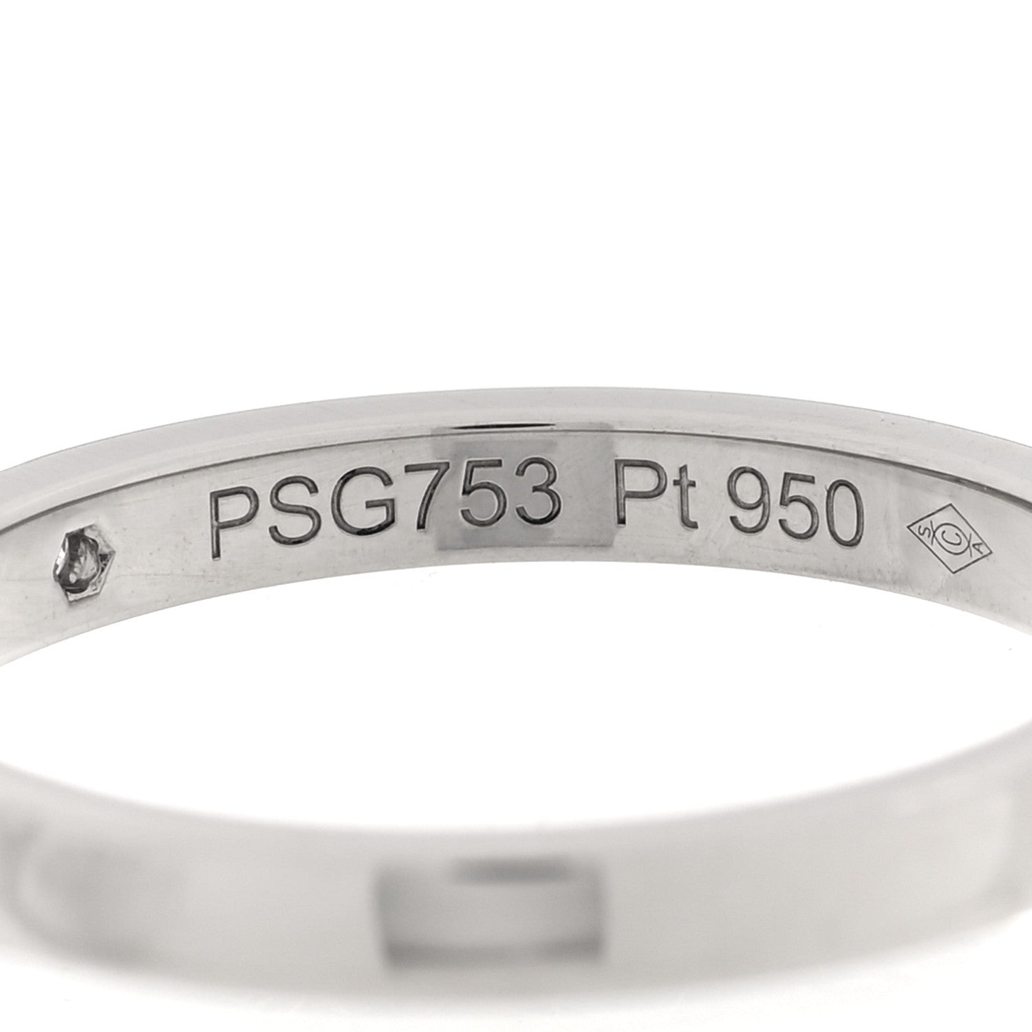 Cartier Platinum Diamond 2.1mm Ballerine Wedding Band Ring 48 4.5 5 of 5