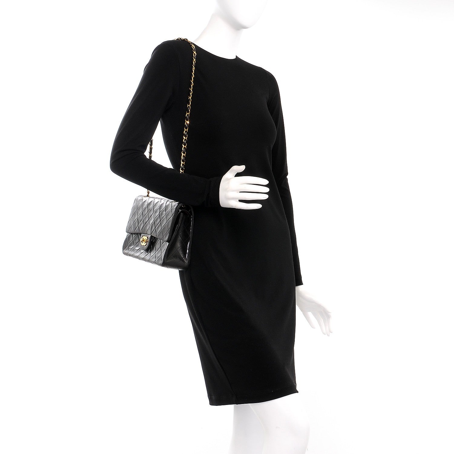 Chanel Lambskin Quilted Medium Double Flap Black 2 of 10