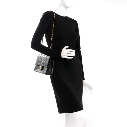 Chanel Lambskin Quilted Medium Double Flap Black 2 of 10