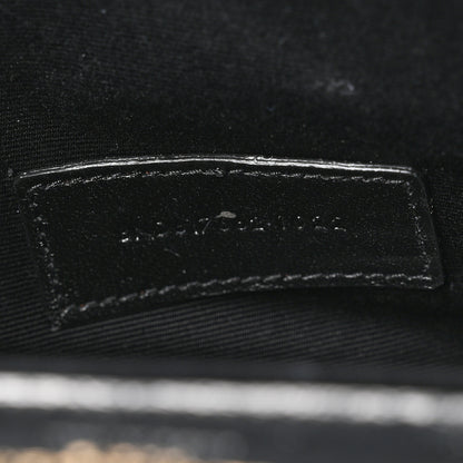 Saint Laurent Grain De Poudre Matelasse Chevron Monogram Envelope Clutch Black 7 of 7