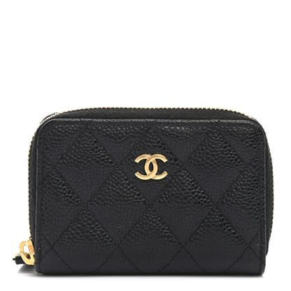 Chanel Caviar Quilted Zip Coin Purse Black 1 of 9