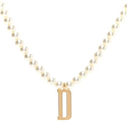 Christian Dior Pearl D Necklace Gold 4 of 6