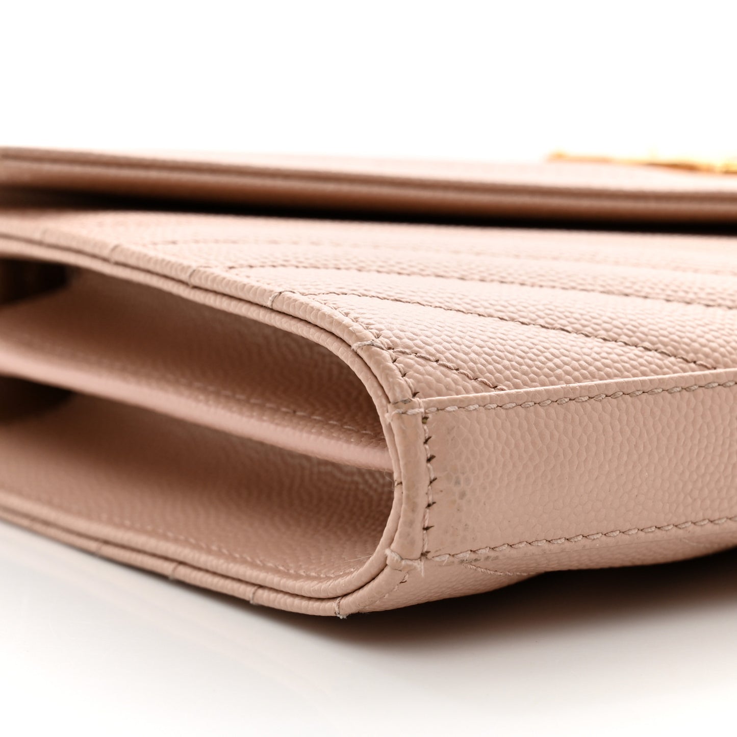 Grain De Poudre Matelasse Chevron Monogram Chain Wallet Pale Pink