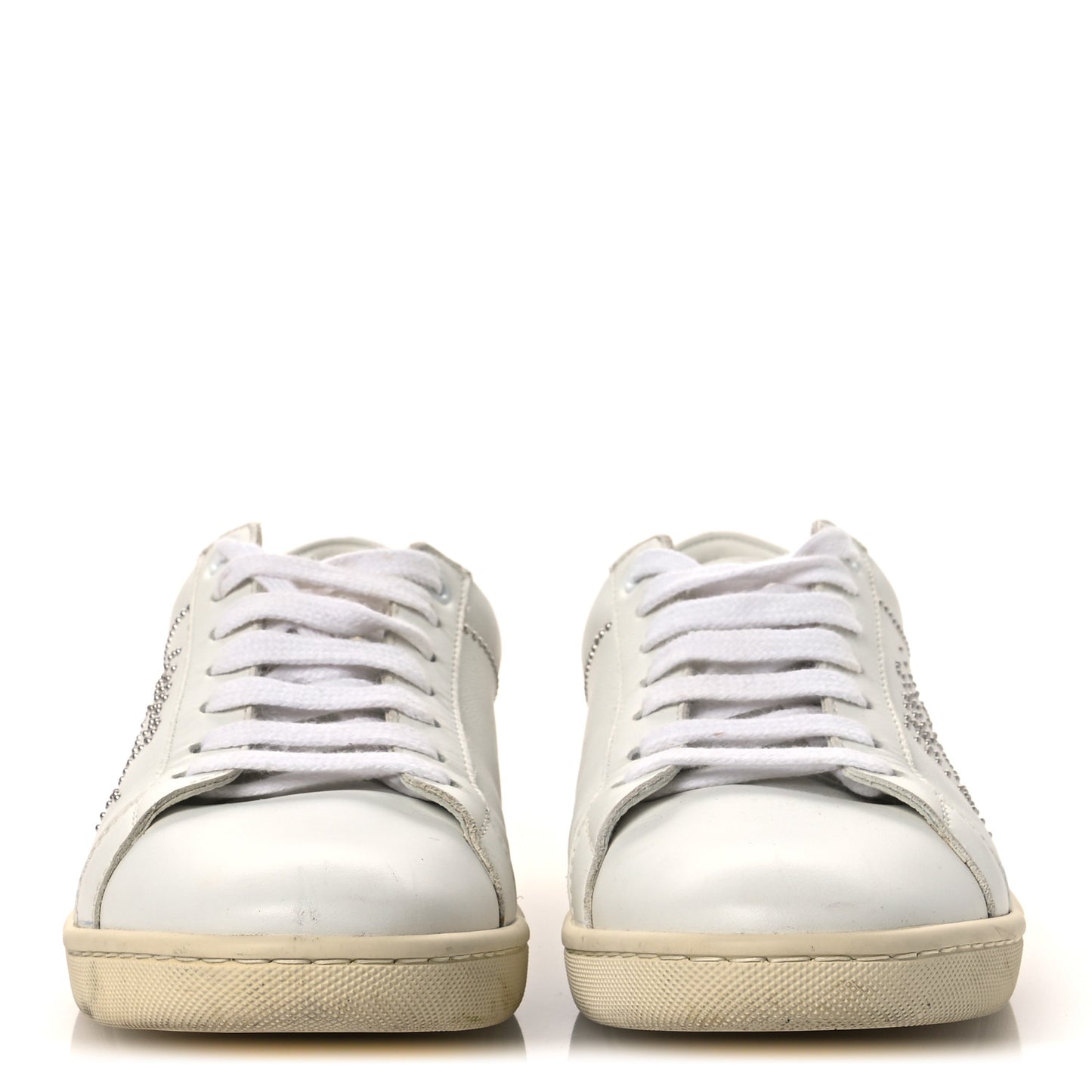 Calfskin Studded SL/08 Low Top Sneakers 37.5 White