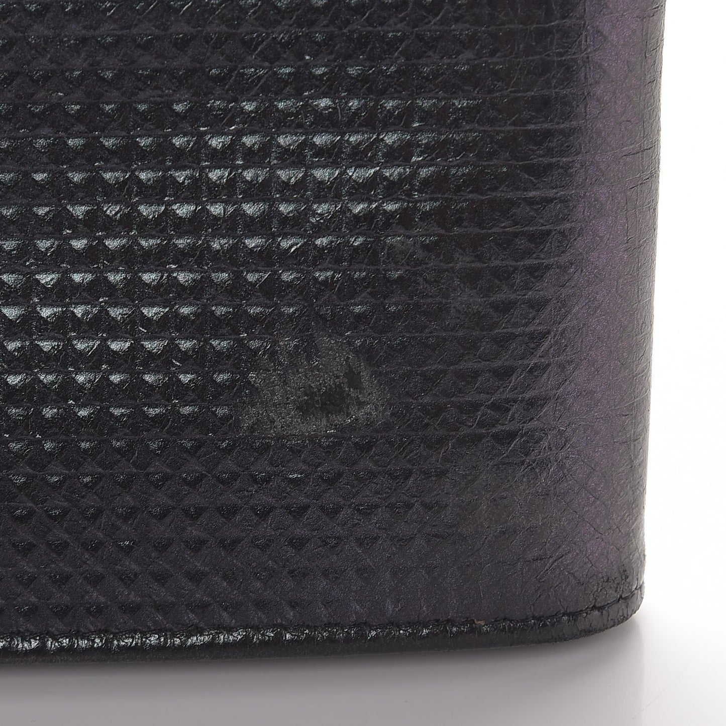 Metallic Lambskin Embossed Envelope Clutch Black