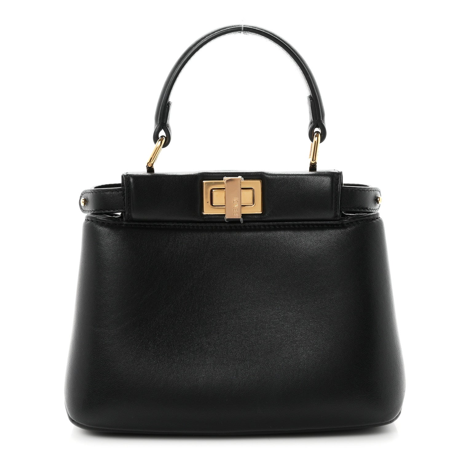 Fendi Nappa Mini Peekaboo Iconic Satchel Black 1 of 9