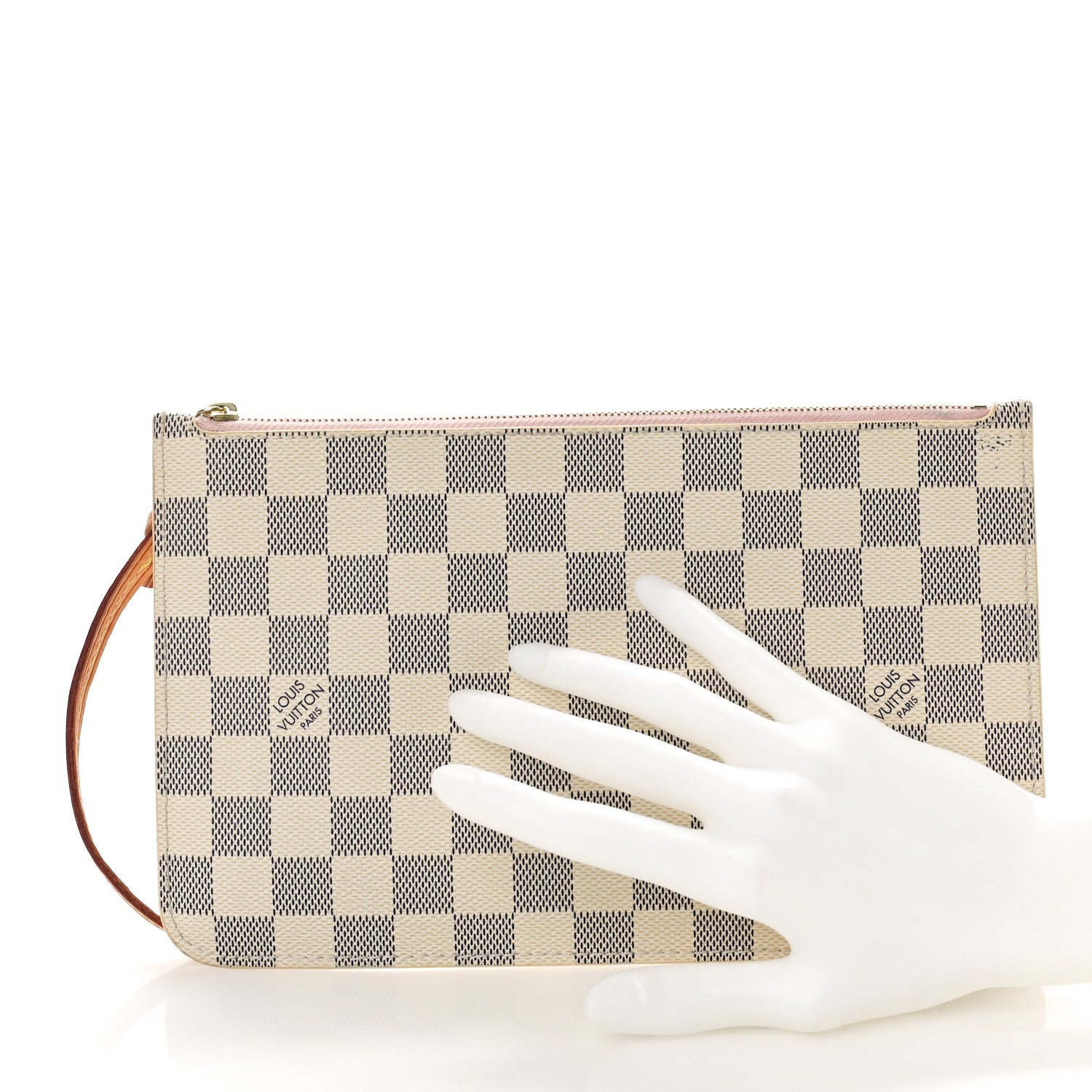 Louis Vuitton Damier Azur Neverfull MM GM Pochette Rose Ballerine 2 of 11
