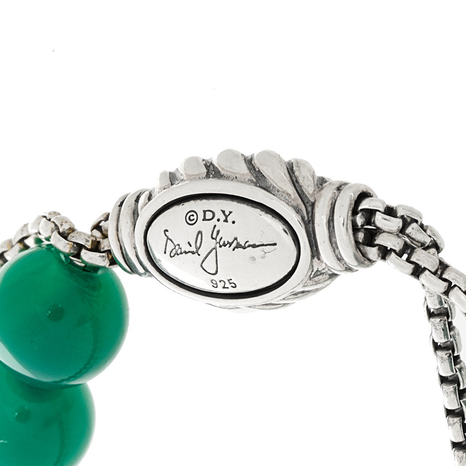 Sterling Silver Green Onyx 8mm Spiritual Beads Bracelet