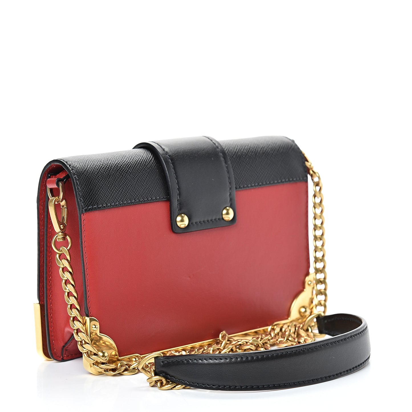 City Calfskin Saffiano Cahier Bag Fuoco Black