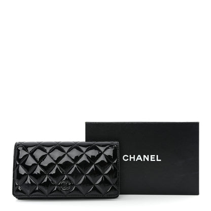 Chanel Patent Calfskin Quilted Yen Wallet So Black 14 of 14