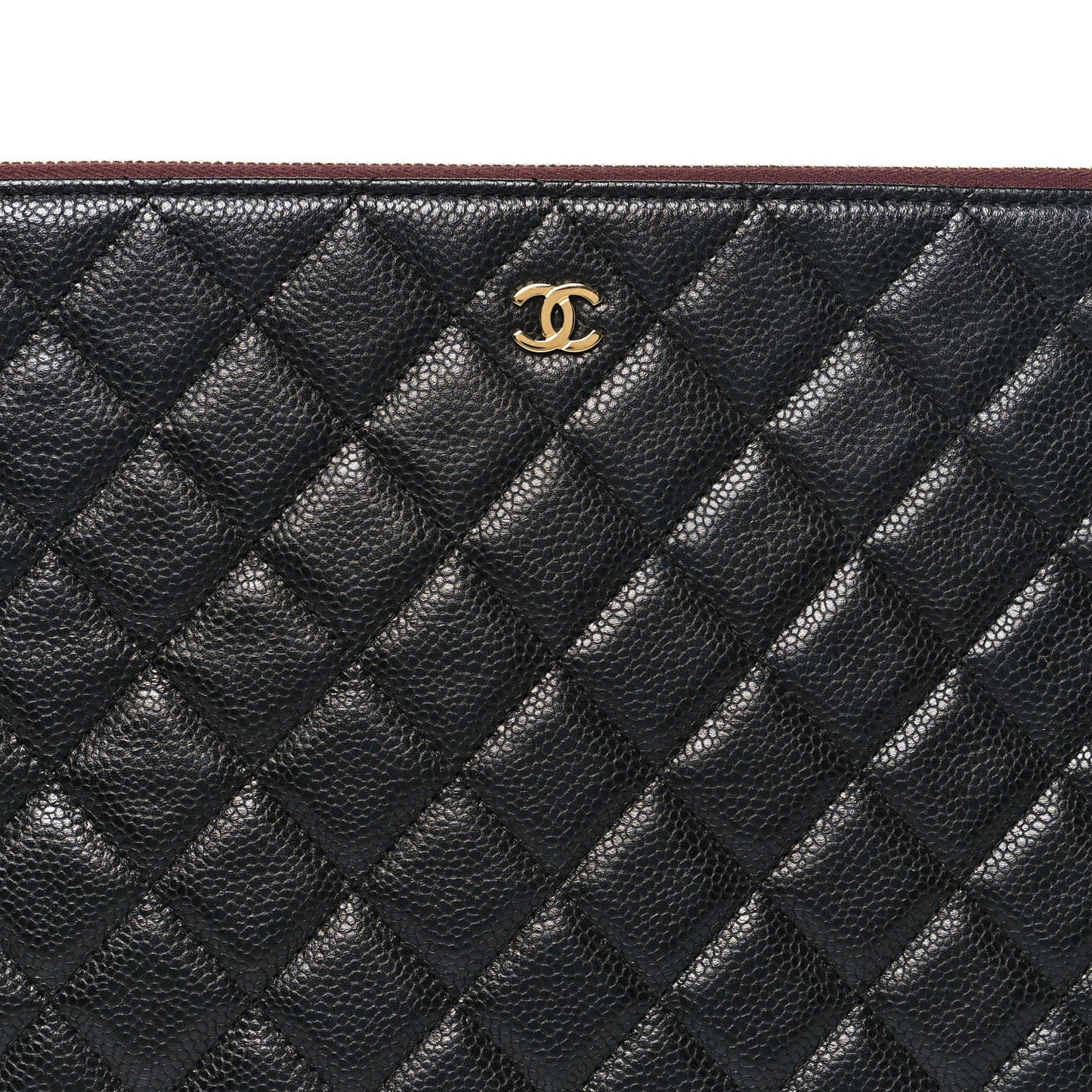 Caviar Quilted Large Cosmetic Case Black