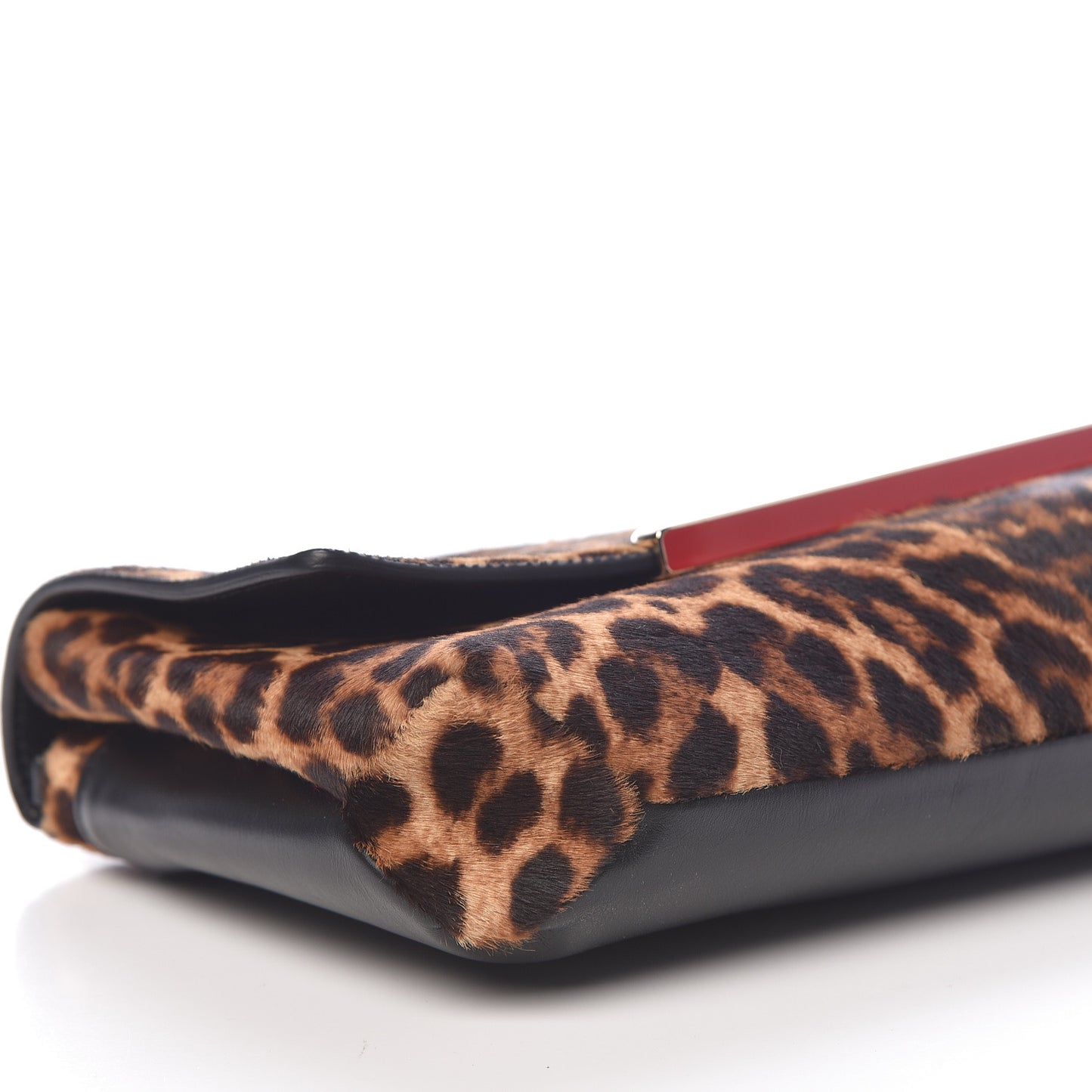 Pony Hair Leopard Print Rougissime Clutch