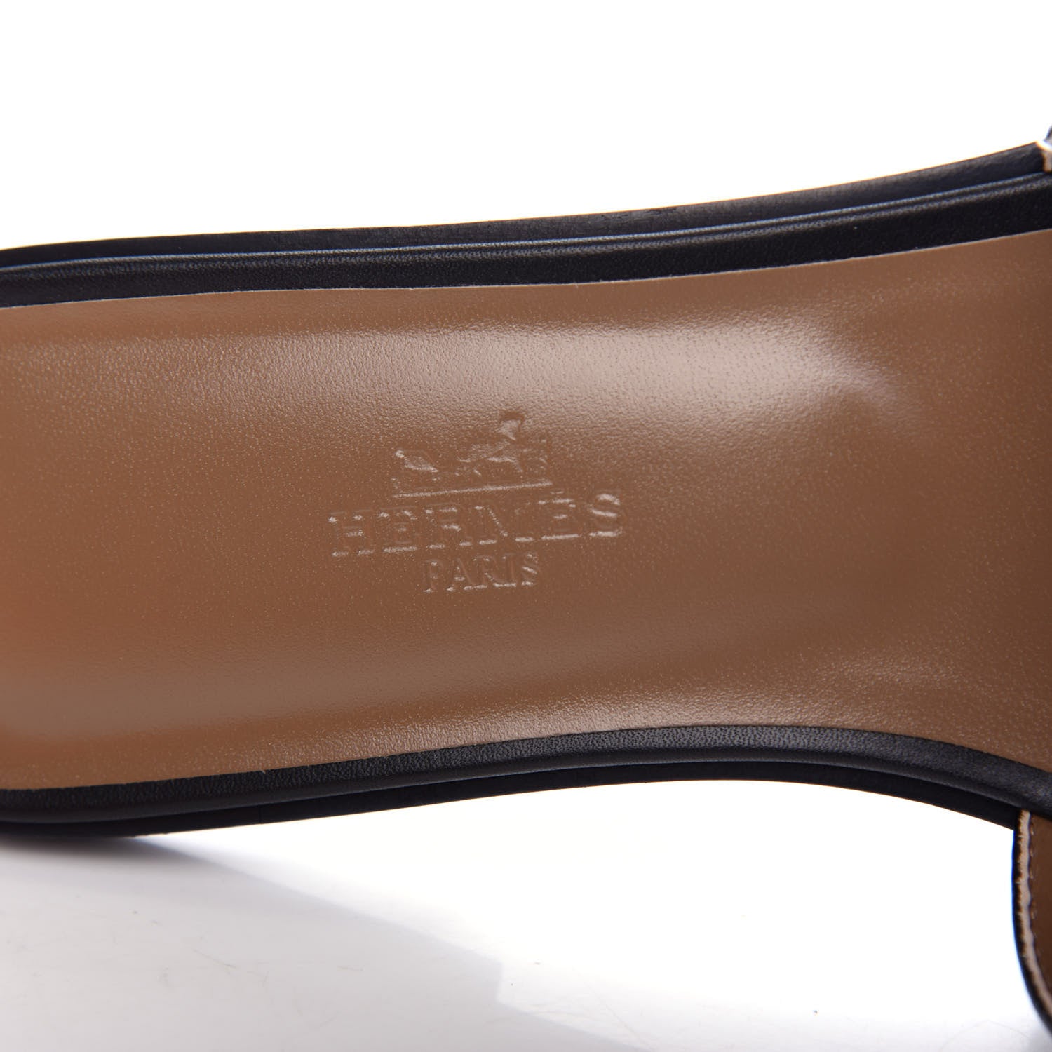 Hermes Box Calfskin Oran Sandals 38 Black 8 of 11