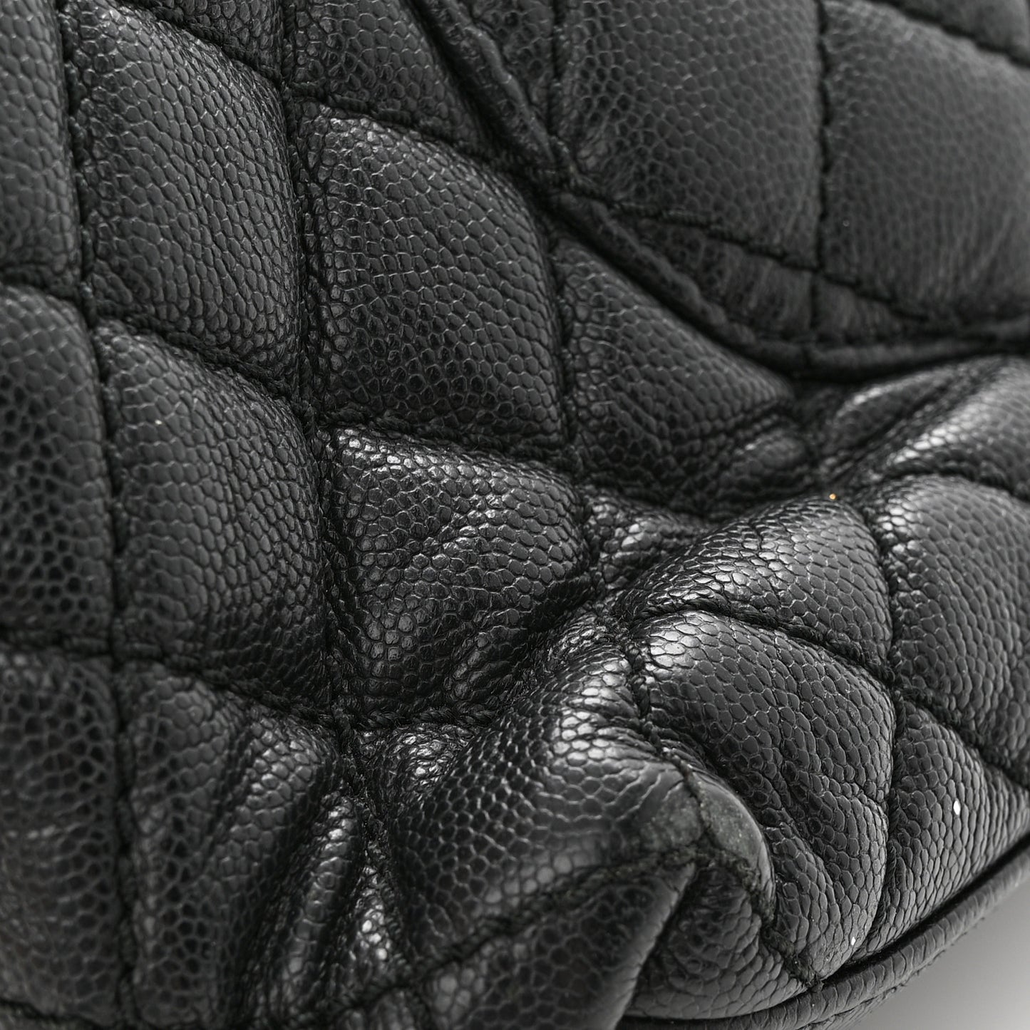 Caviar Quilted Small Coco Handle Flap Black