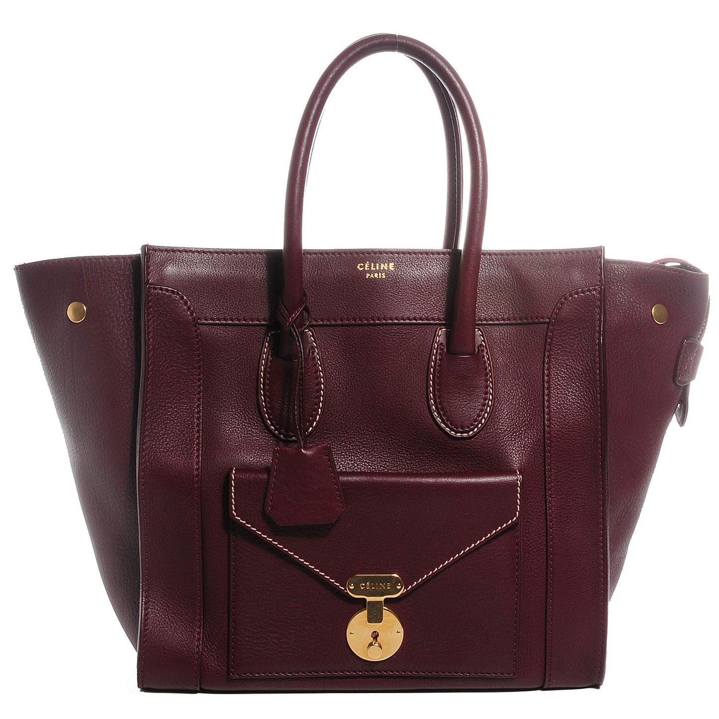 Smooth Calfskin Mini Envelope Luggage Wine