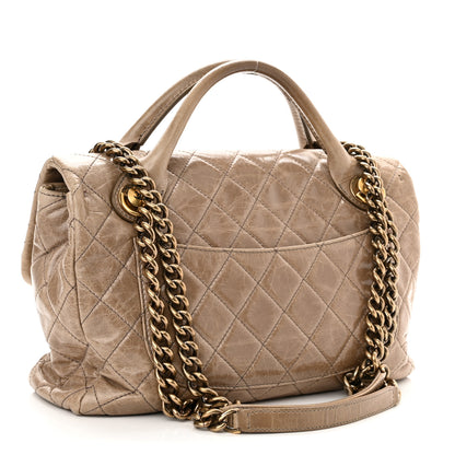 Chanel Glazed Calfskin Castle Rock Medium Flap Dark Beige 3 of 13