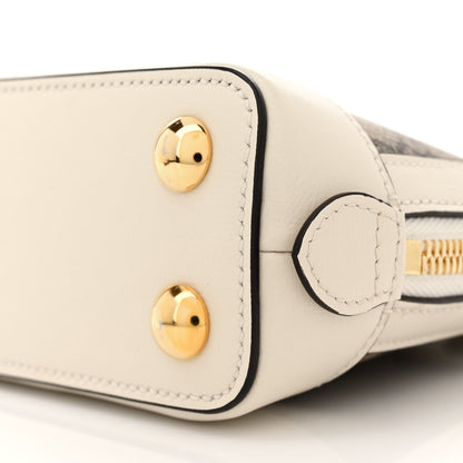 Gucci GG Supreme Monogram Azalea Calfskin Mini Horsebit 1955 Top Handle Bag Beige Ebony Mystic White 10 of 11