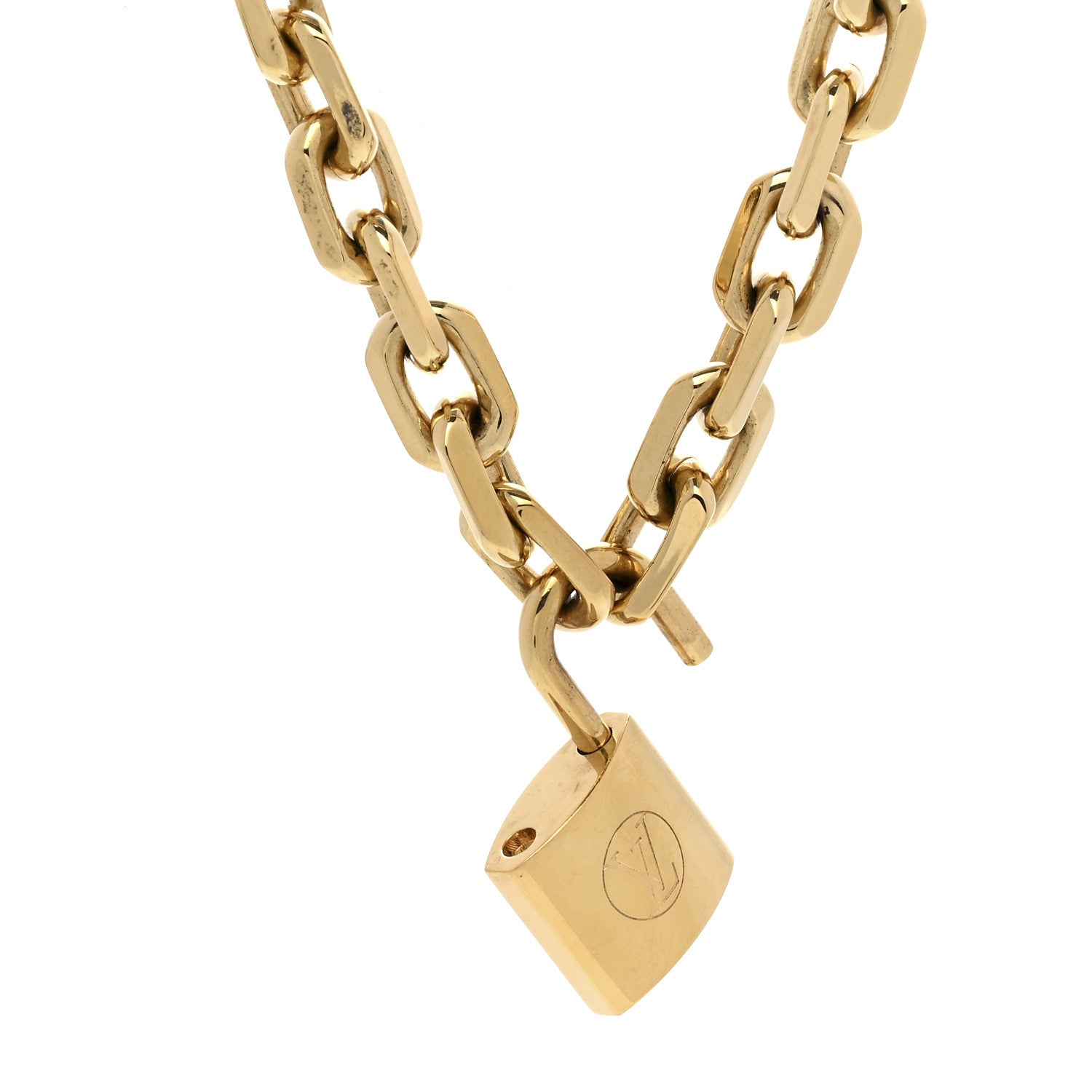 Louis Vuitton LV Edge Necklace Cadenas Gold 2 of 4