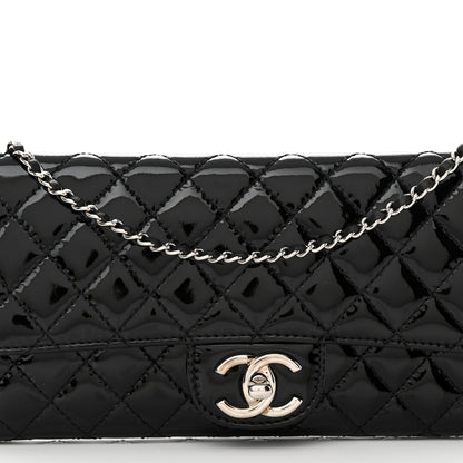 Chanel Patent Calfskin Quilted Flap Clutch With Chain Black 8 of 11