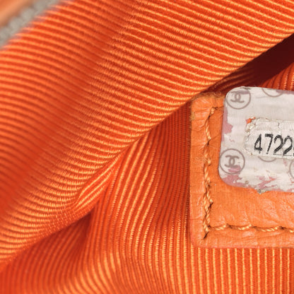 Chanel Caviar Embroidered Logo Shoulder Bag Orange 9 of 15