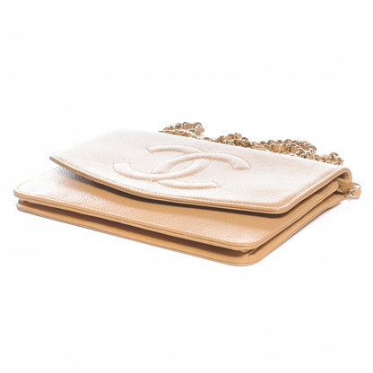 Chanel Caviar Wallet on Chain WOC Beige 4 of 8