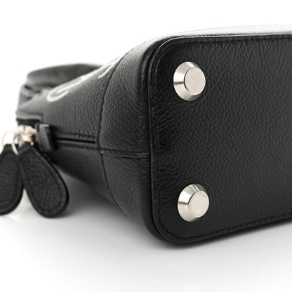 Balenciaga Grained Calfskin Graffiti Print Logo XXS Ville Top Handle Bag Black Silver 9 of 11