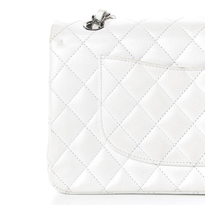 Chanel Caviar Quilted Medium Double Flap White 16 of 19