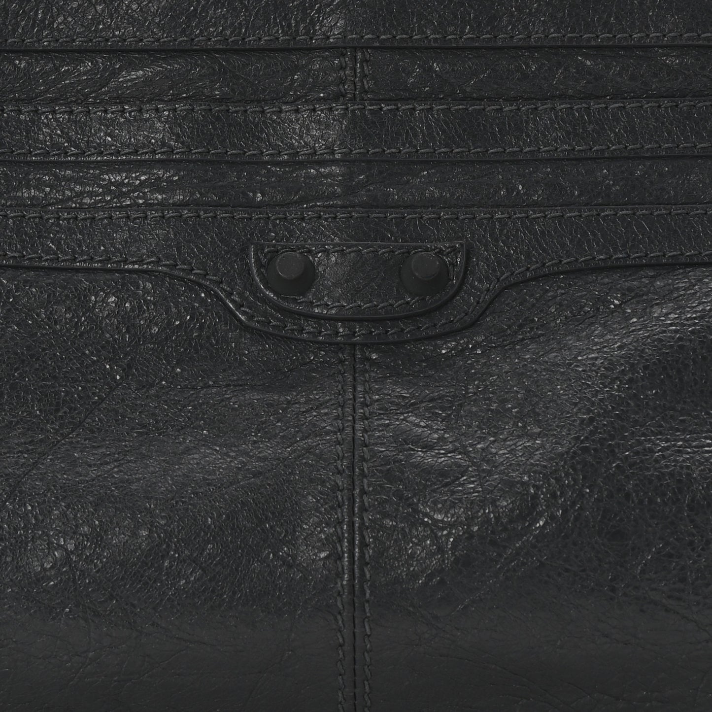 Agneau Arena Classic Hardware Clutch Anthracite