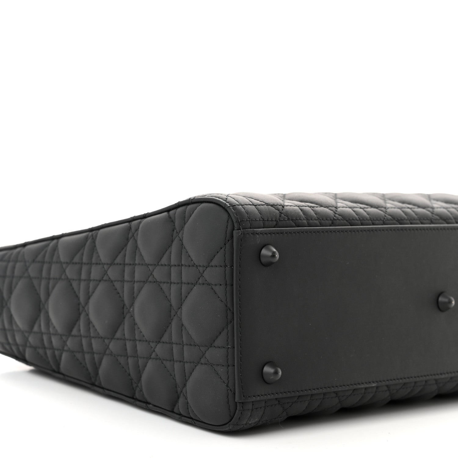 Christian Dior Ultra Matte Calfskin Cannage Large Lady Dior Black 9 of 12